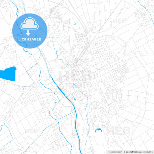 Duren, Germany bright two-toned vector map