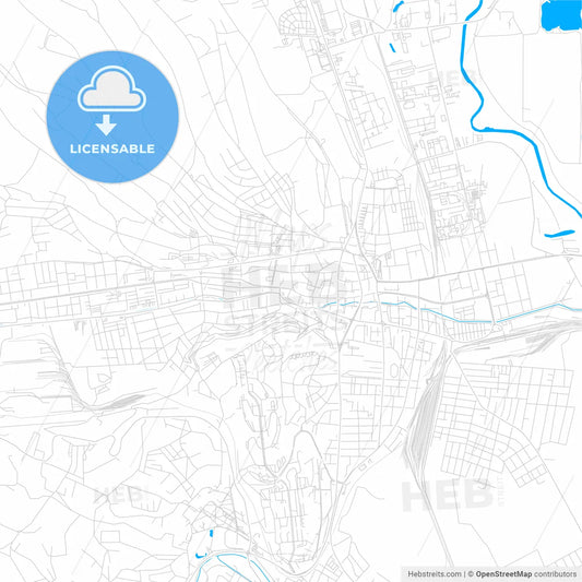 Miskolc, Hungary bright two-toned vector map