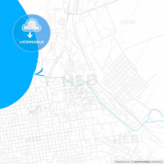 Kokshetau, Kazakhstan bright two-toned vector map