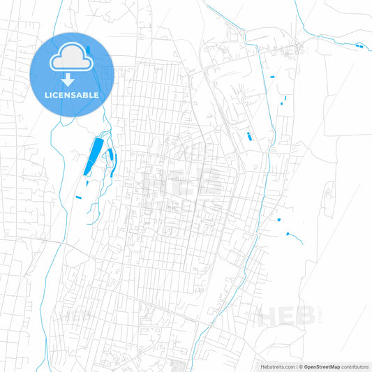 Cherkessk, Russia bright two-toned vector map