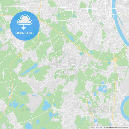 Hurth, Germany printable street map