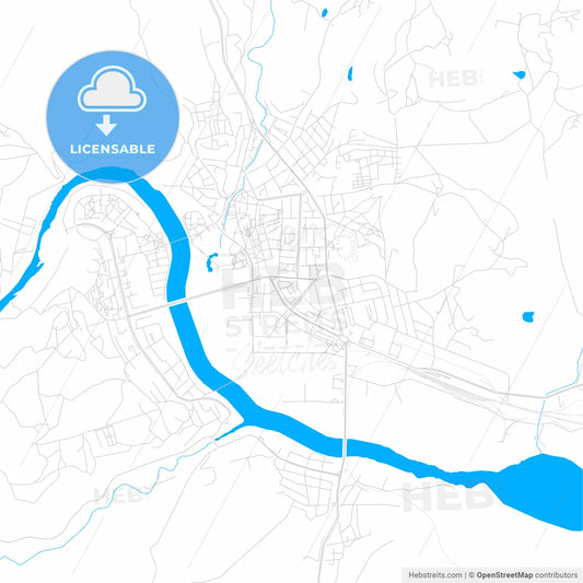 Kardzhali, Bulgaria bright two-toned vector map