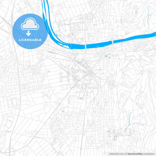 Heidelberg, Germany bright two-toned vector map