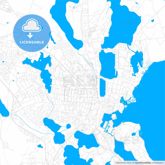 Schwerin, Germany bright two-toned vector map
