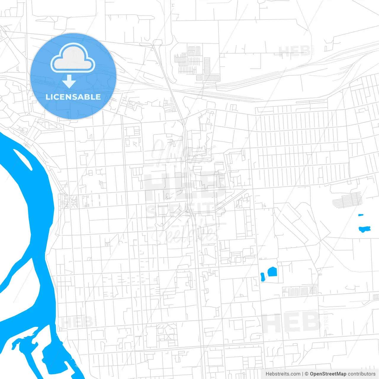 Pavlodar, Kazakhstan bright two-toned vector map