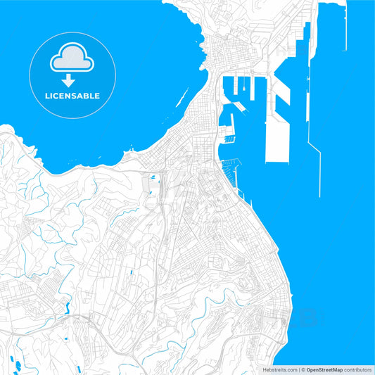 Las Palmas de Gran Canaria, Spain bright two-toned vector map