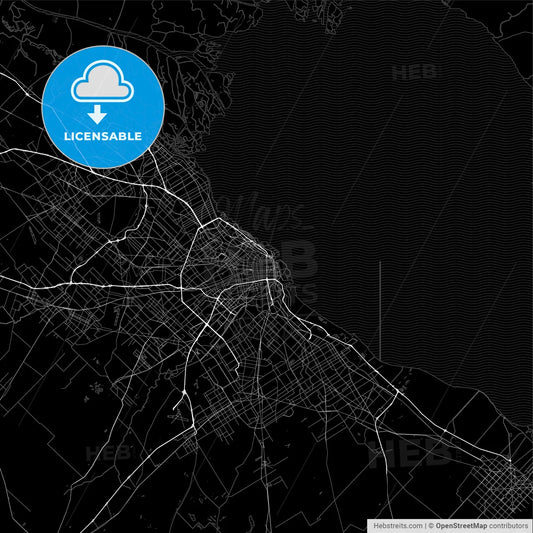 Dark area map of Buenos Aires City, Argentina