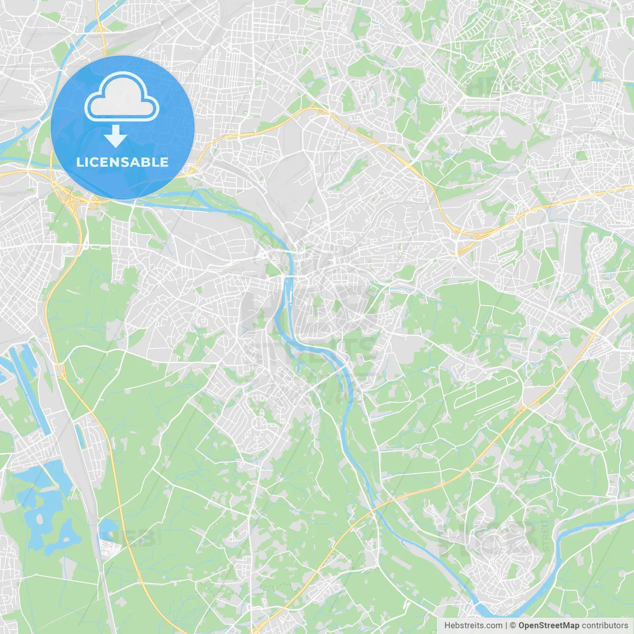 Mulheim, Germany printable street map