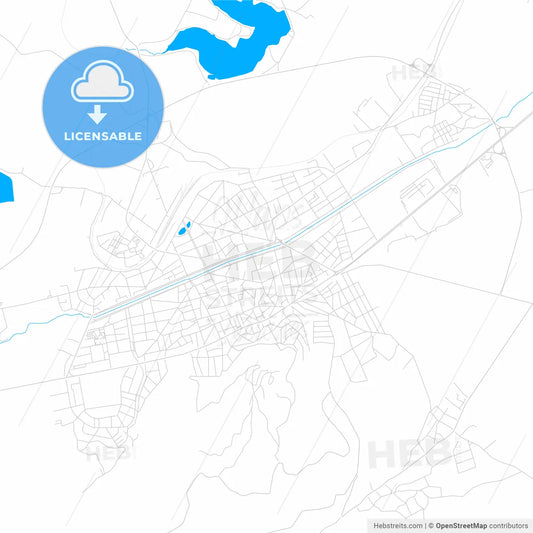 Kyustendil, Bulgaria bright two-toned vector map