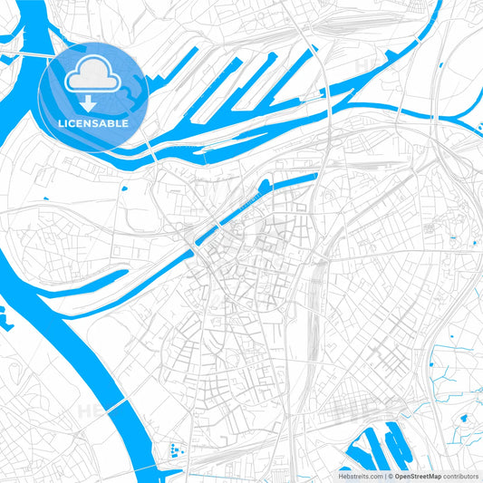 Duisburg, Germany bright two-toned vector map