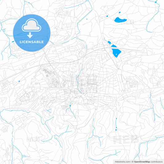 Iserlohn, Germany bright two-toned vector map