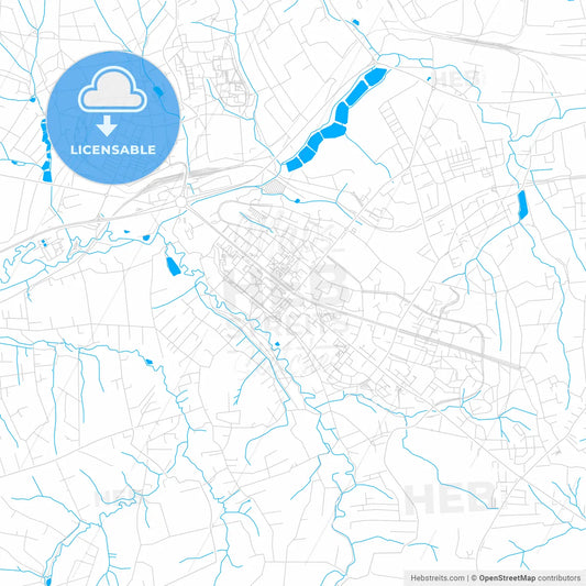 Havířov, Czechia bright two-toned vector map