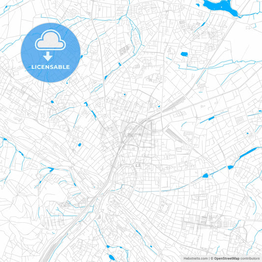 Bielefeld, Germany bright two-toned vector map