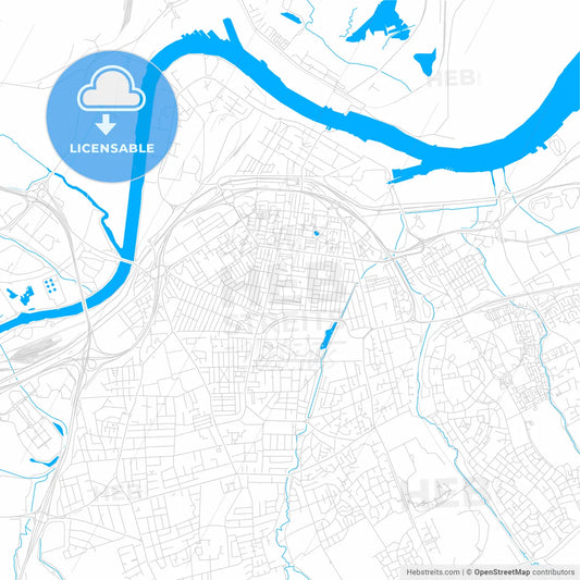 Middlesbrough, England bright two-toned vector map