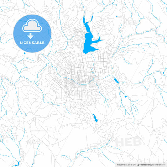Jablonec nad Nisou, Czechia bright two-toned vector map