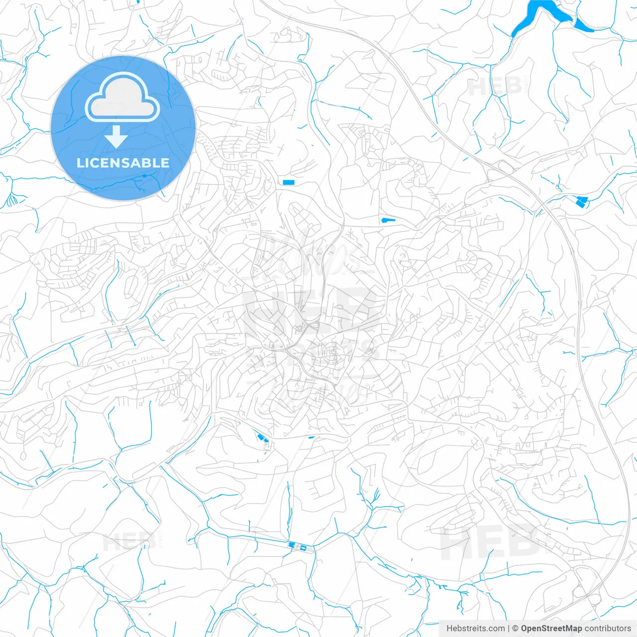 Ludenscheid, Germany bright two-toned vector map