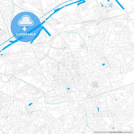 Gelsenkirchen, Germany bright two-toned vector map