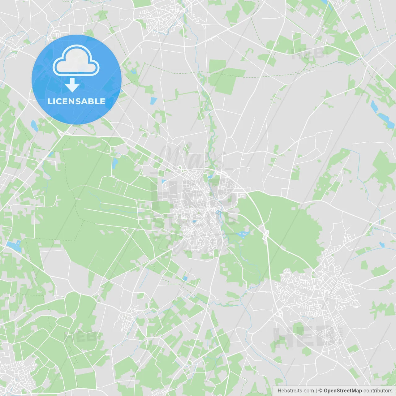 Steinfurt17, Germany printable street map