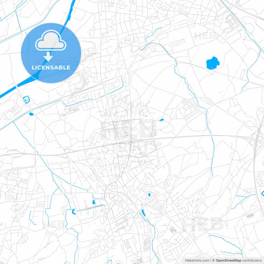 Castrop-Rauxel, Germany bright two-toned vector map