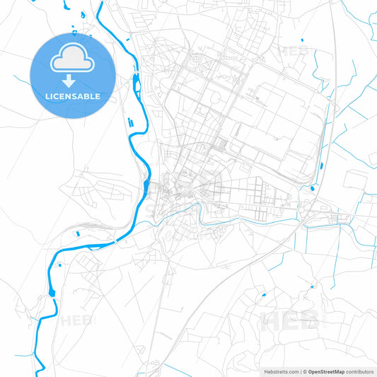 Mladá Boleslav, Czechia bright two-toned vector map