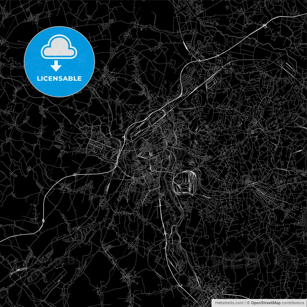 Area map of Ostrava, Czech Republic