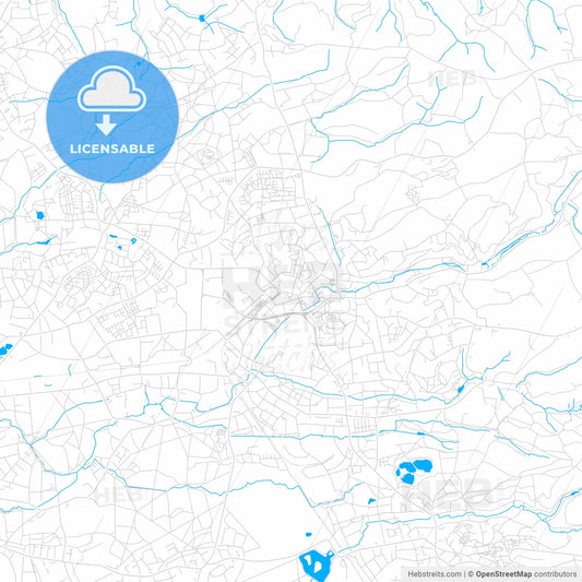 Bergisch Gladbach, Germany bright two-toned vector map