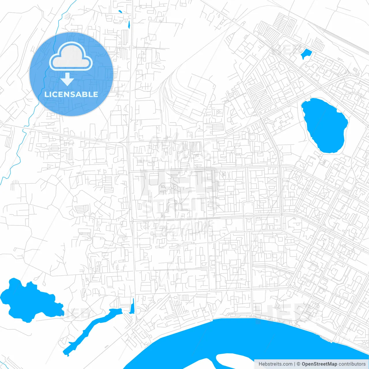 Nizhnevartovsk, Russia bright two-toned vector map