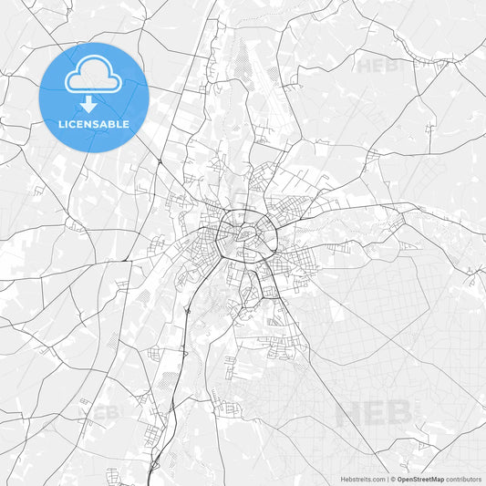 Hradec Králové light vector map