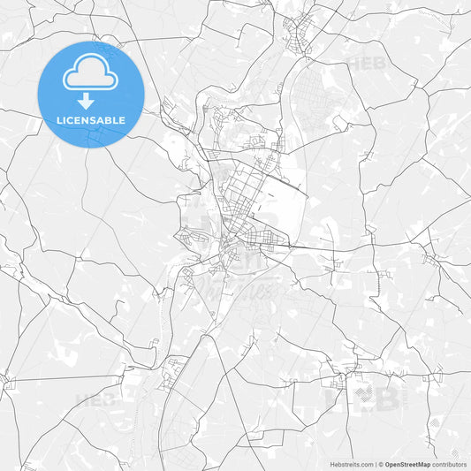 Mladá Boleslav light vector map