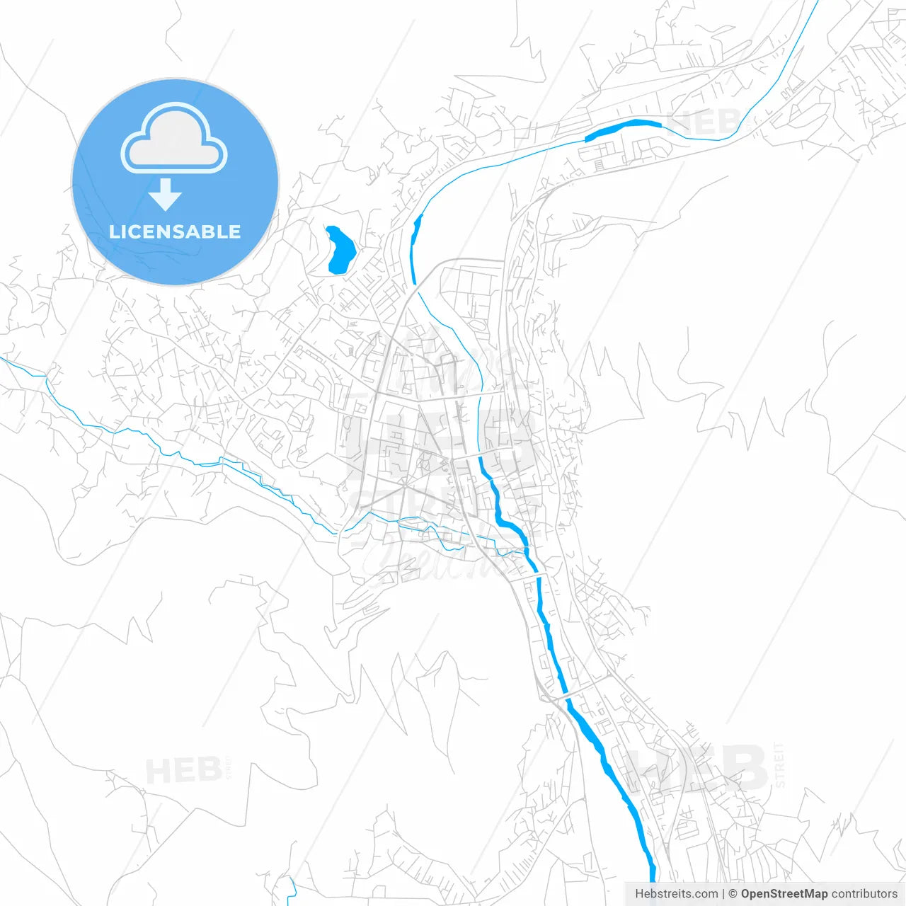 Mostar, Bosnia and Herzegovina bright two-toned vector map