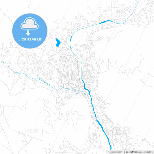 Mostar, Bosnia and Herzegovina bright two-toned vector map
