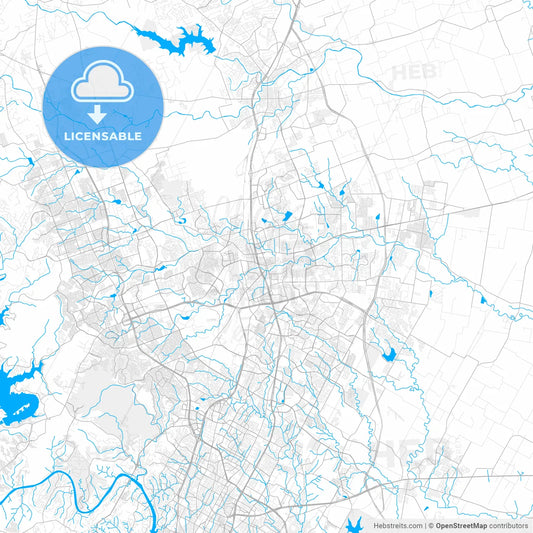 Rich detailed vector map of Round Rock, Texas, USA