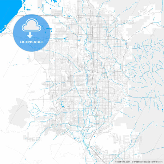 Rich detailed vector map of West Jordan, Utah, USA