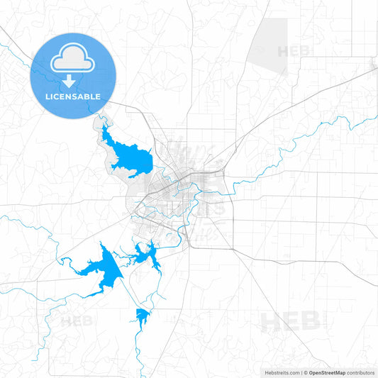 Rich detailed vector map of San Angelo, Texas, USA