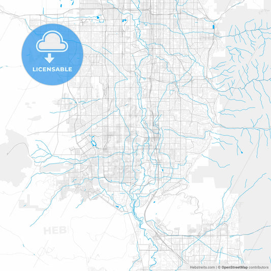 Rich detailed vector map of South Jordan, Utah, USA