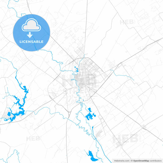 Rich detailed vector map of Victoria, Texas, USA