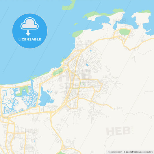 Printable street map of Puerto La Cruz, Venezuela