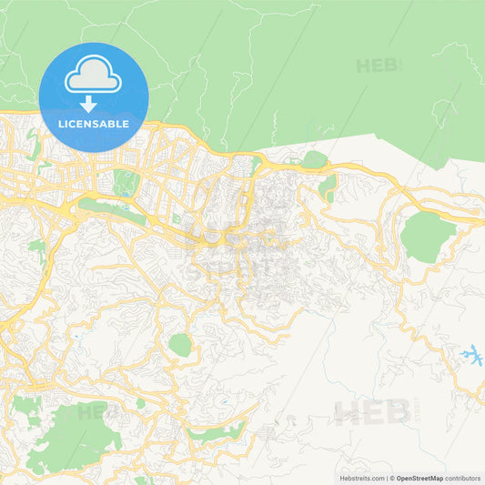 Printable street map of Petare, Venezuela