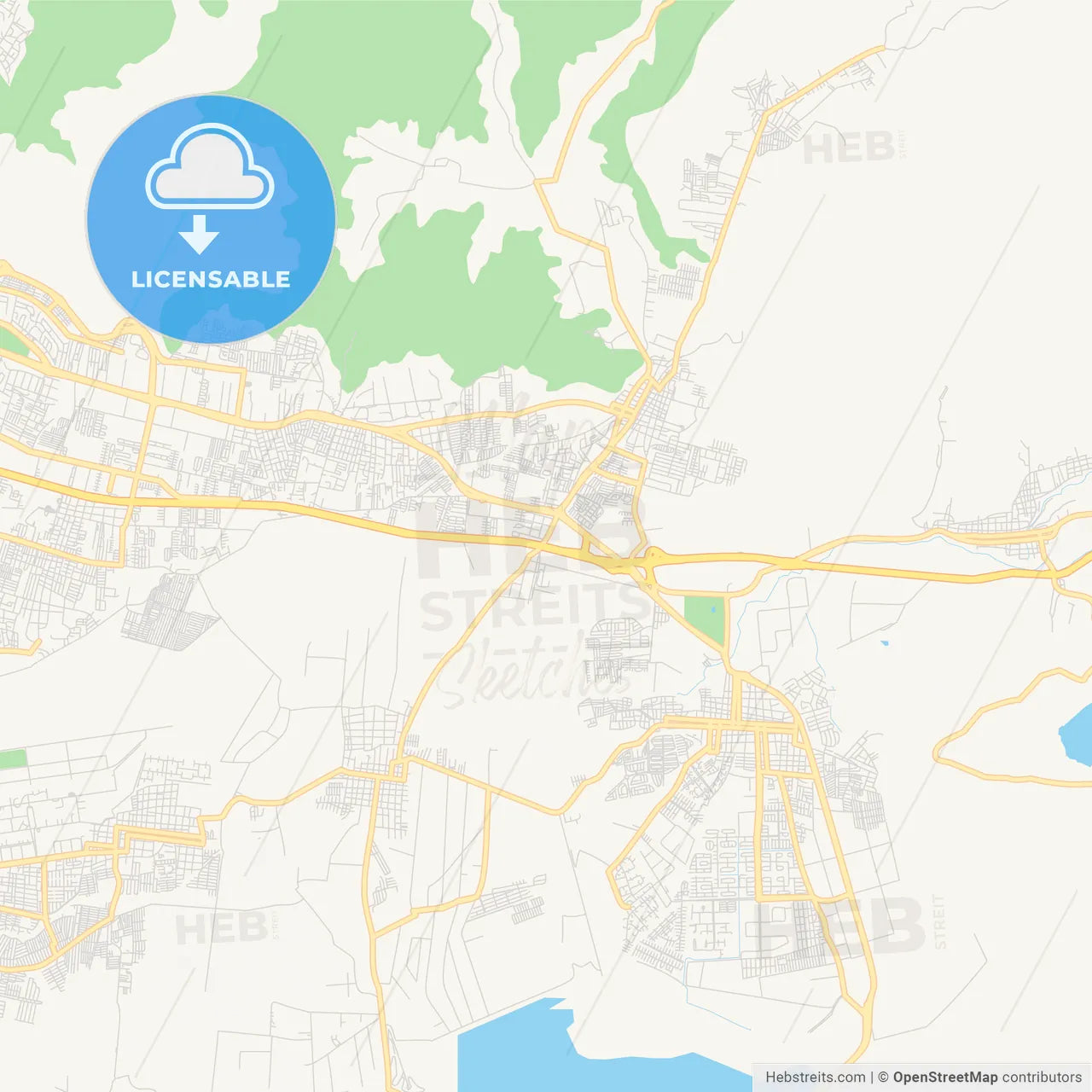 Printable street map of Turmero, Venezuela