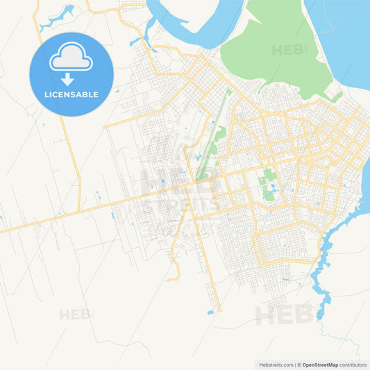 Printable street map of Pucallpa, Peru