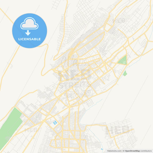 Printable street map of Tacna, Peru