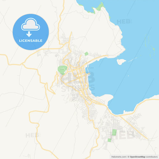 Printable street map of Puno, Peru