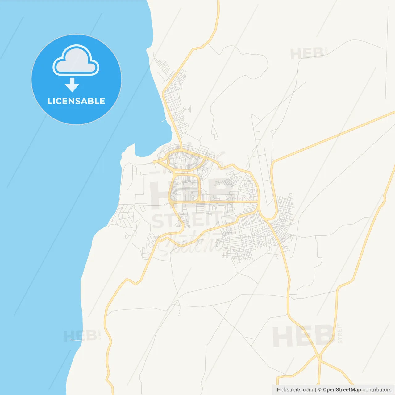 Printable street map of Talara, Peru