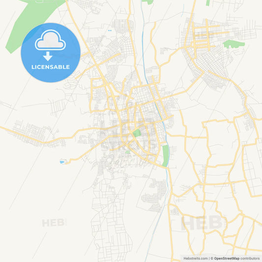 Printable street map of Ica, Peru