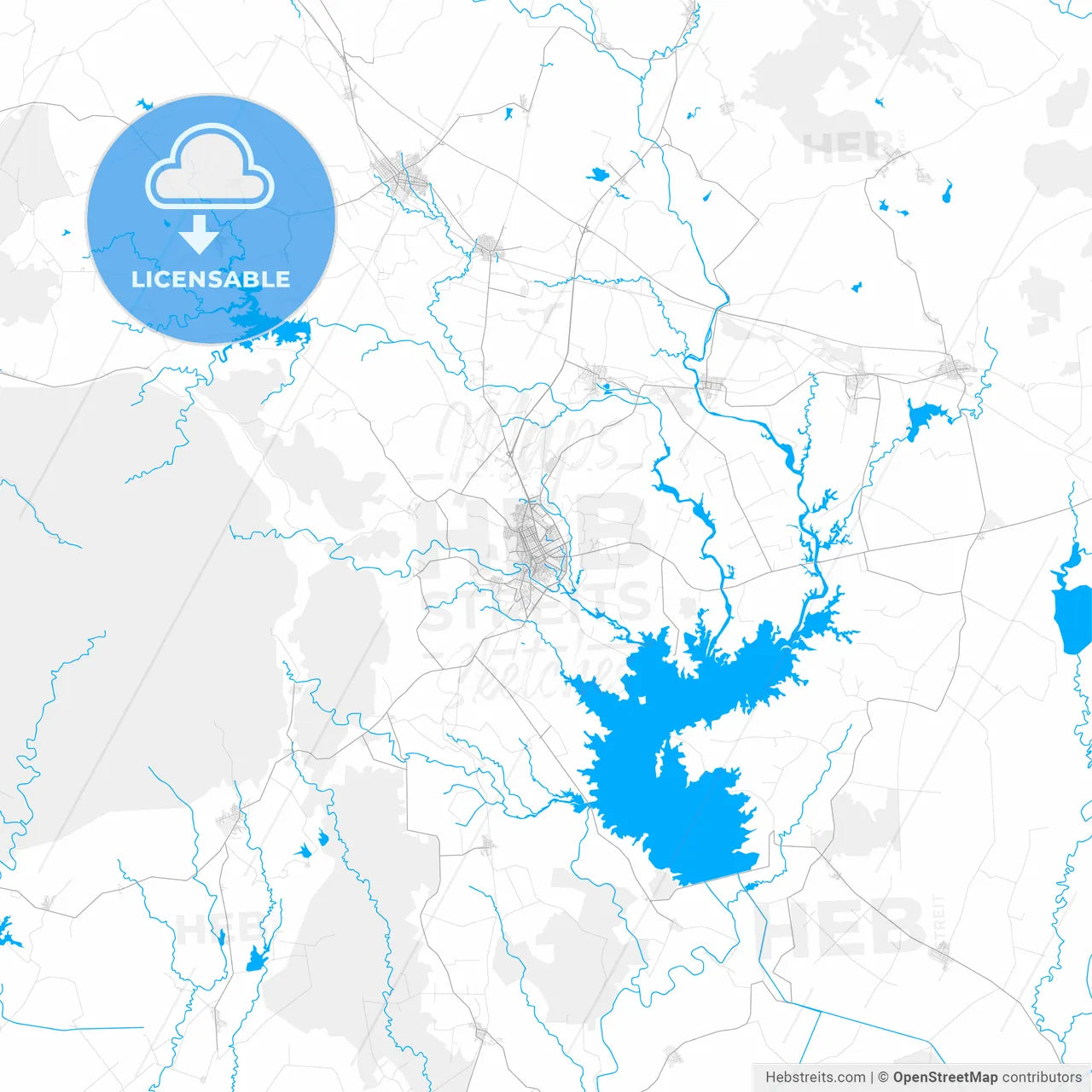 Rich detailed vector map of Sancti Spíritus, Sancti Spíritus, Cuba