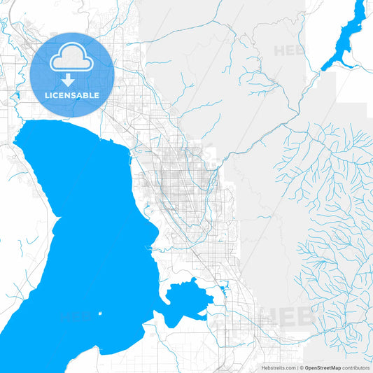 Rich detailed vector map of Orem, Utah, USA