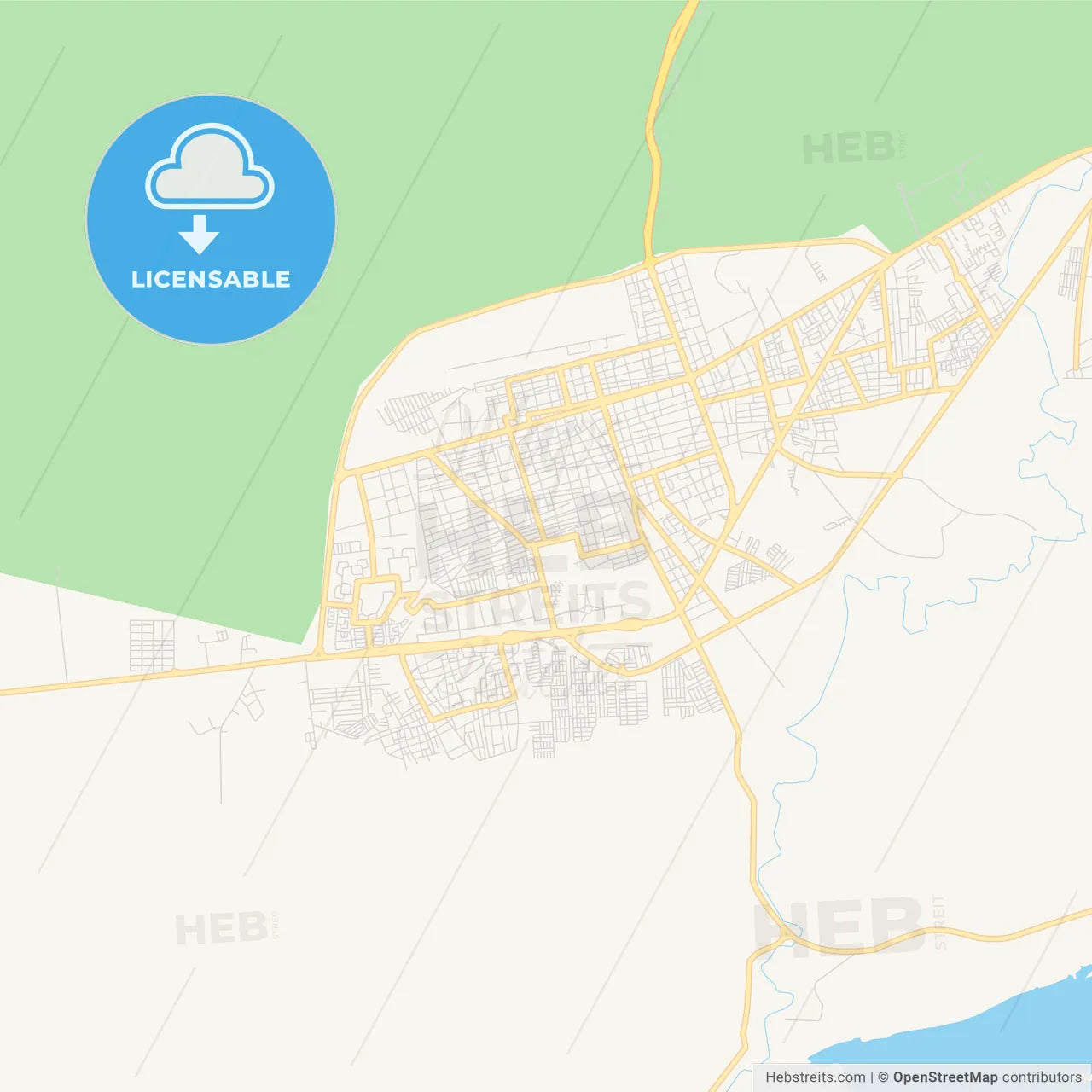 Printable street map of Coro, Venezuela