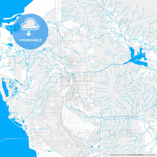 Rich detailed vector map of Ogden, Utah, USA