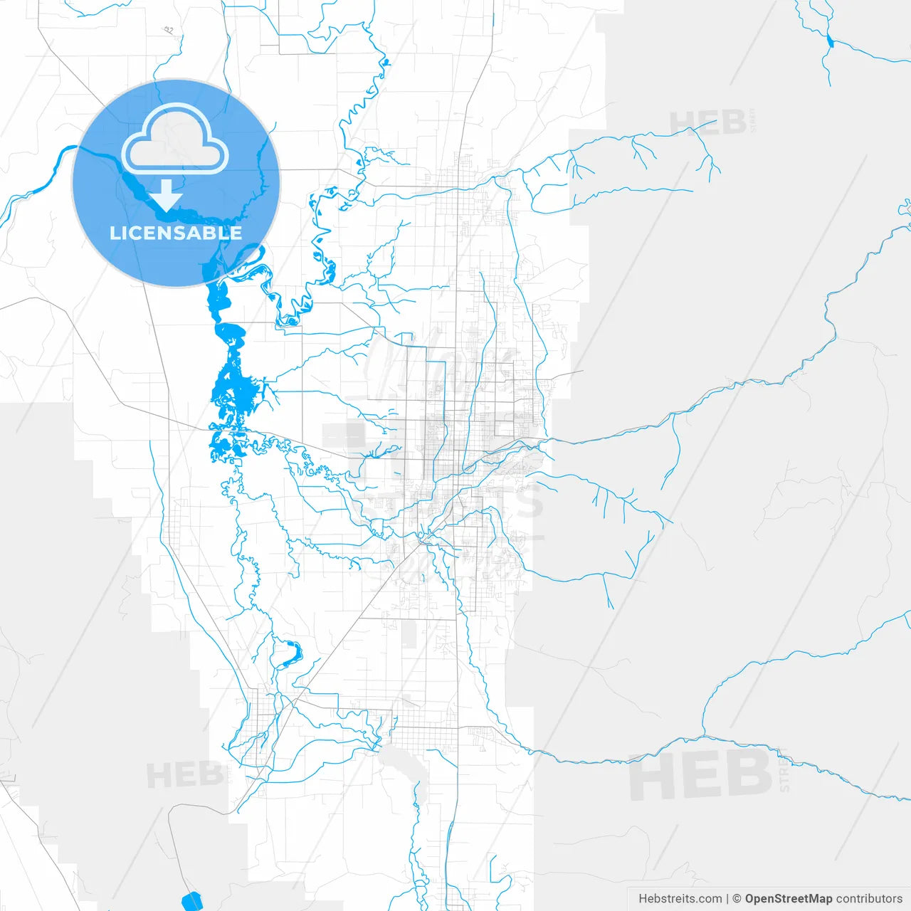 Rich detailed vector map of Logan, Utah, United States of America