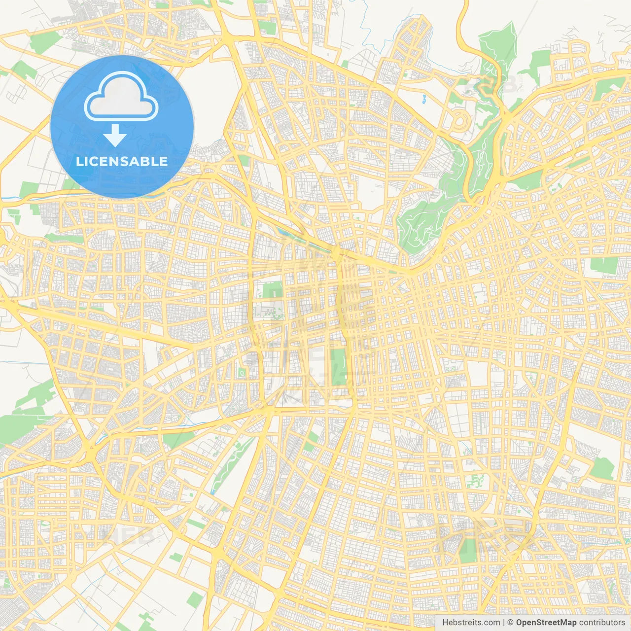 Printable street map of Santiago, Chile